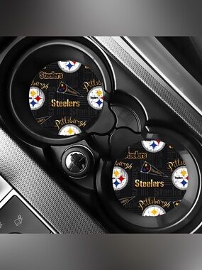 Steelers Pennant Car Coasters Absorbent Set of (2)